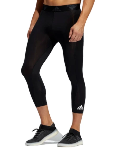 adidas Compression Tights Mens TechFit 3/4 Training Gym Black Large or XL