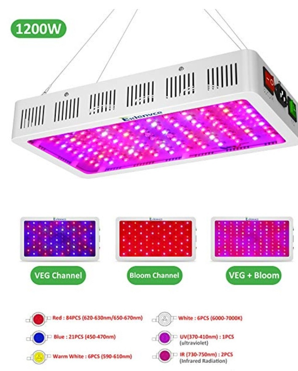 2 Pack EXLENVCE EXE-1200TW LED Grow Light Full Spectrum for Indoor