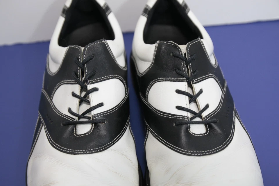 Мужские классические первоклассные кожаные туфли Ecco Crossfire Premiere - белые/черные размер 50 - Изображение 2 из 4