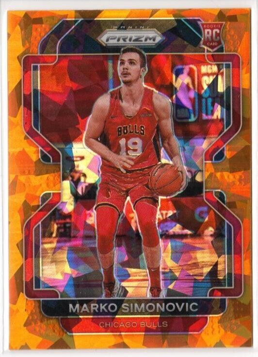 2021-22 Panini Prizm Orange Ice Prizm #166 Marko Simonovic RC SP Bulls