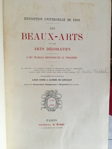 PARIS. EXPOSITION UNIVERSELLE 1889. Les Beaux - Arts et les Arts Décoratifs. - Imagen 2 de 10