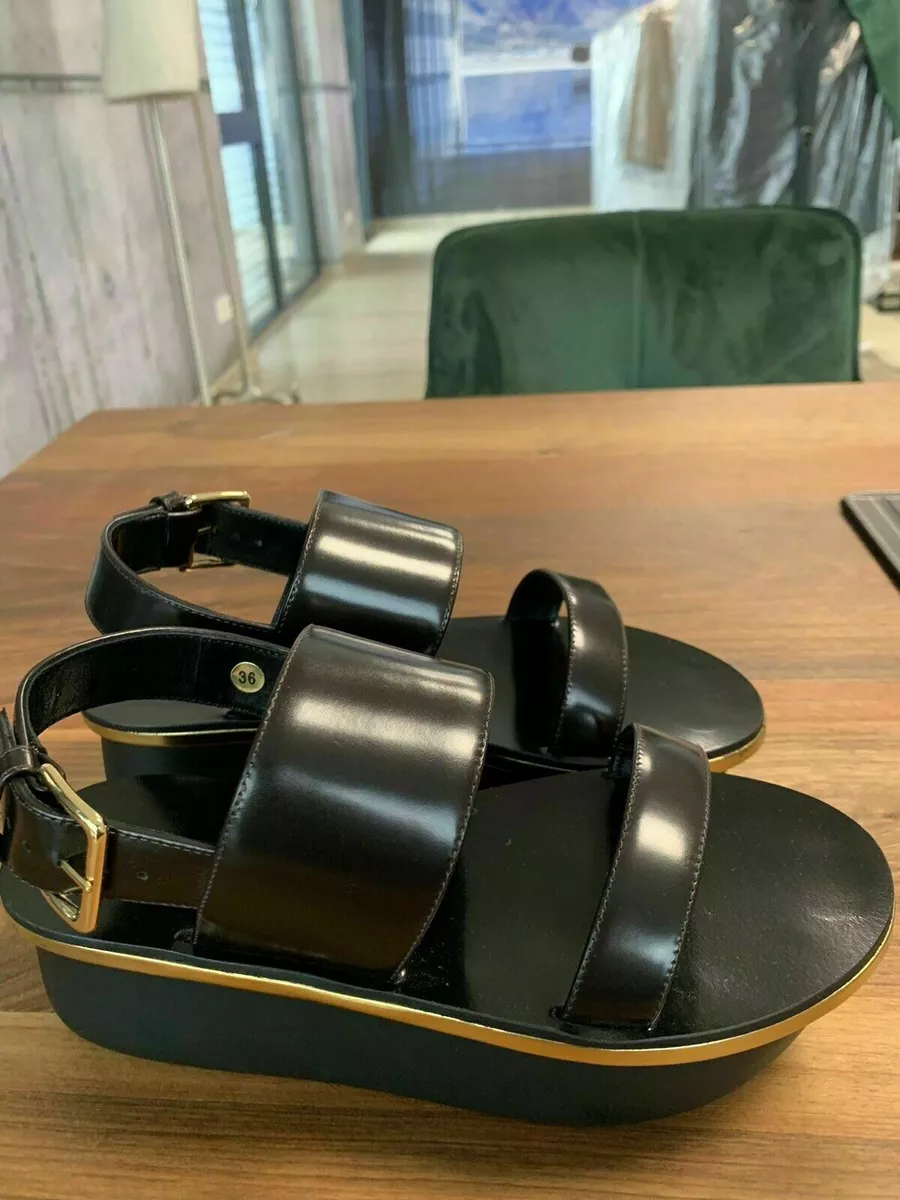 MARNI Iconic Wedge Platform Sandals Shoes 37 eBay