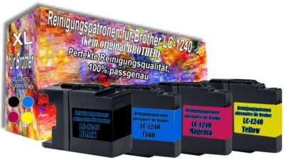 4 REINIGUNGSPATRONEN kompatibel für Brother DCP J525W J725DW  LC1240 LC1280