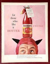 Vintage 1967 - SNIDER’S - Tomato Catsup - Spicy - Hot - Peppers -  Print Ad