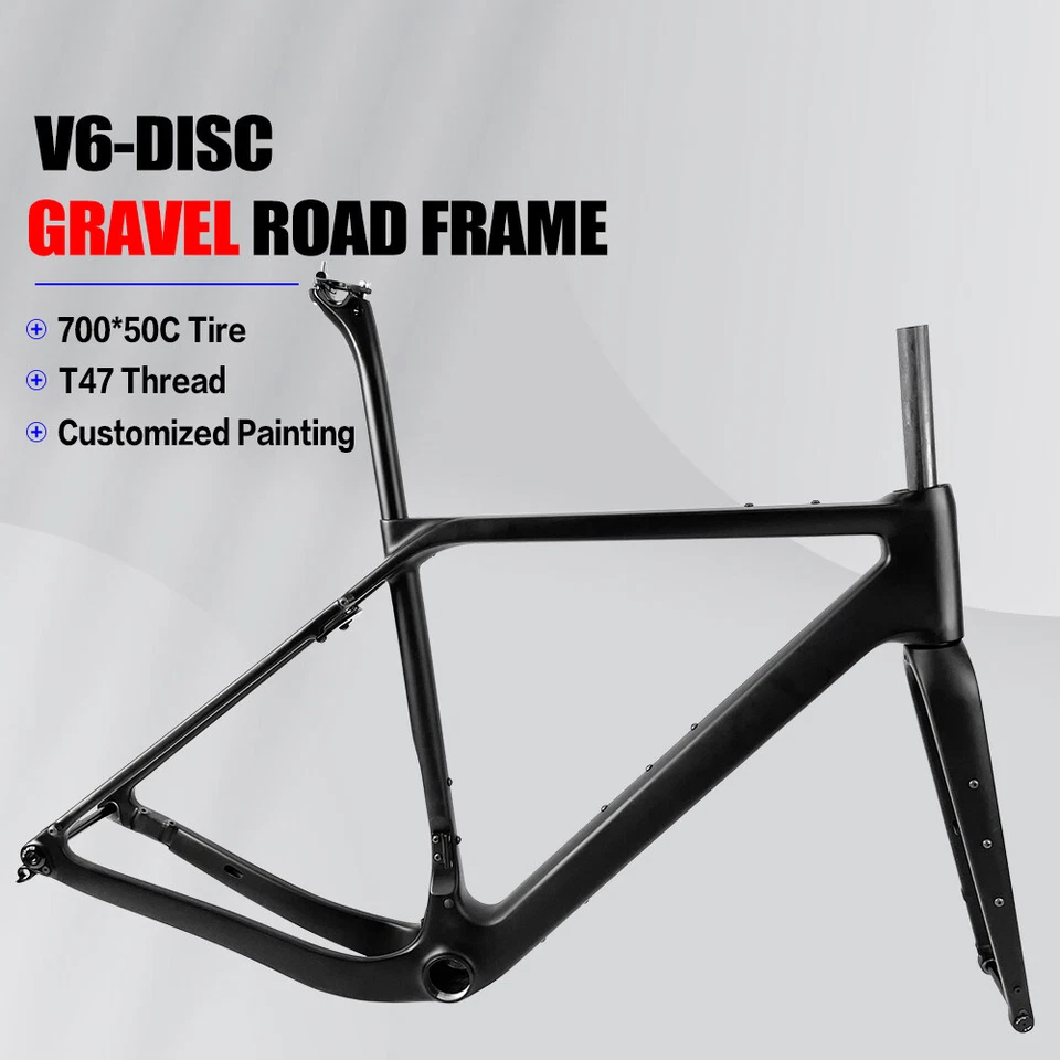 AIRWOLF 700*50c Kohlefaser Carbon Gravel Fahrrad Rahmen Rennrad Reiserad Fahrräd - Bild 3 von 4