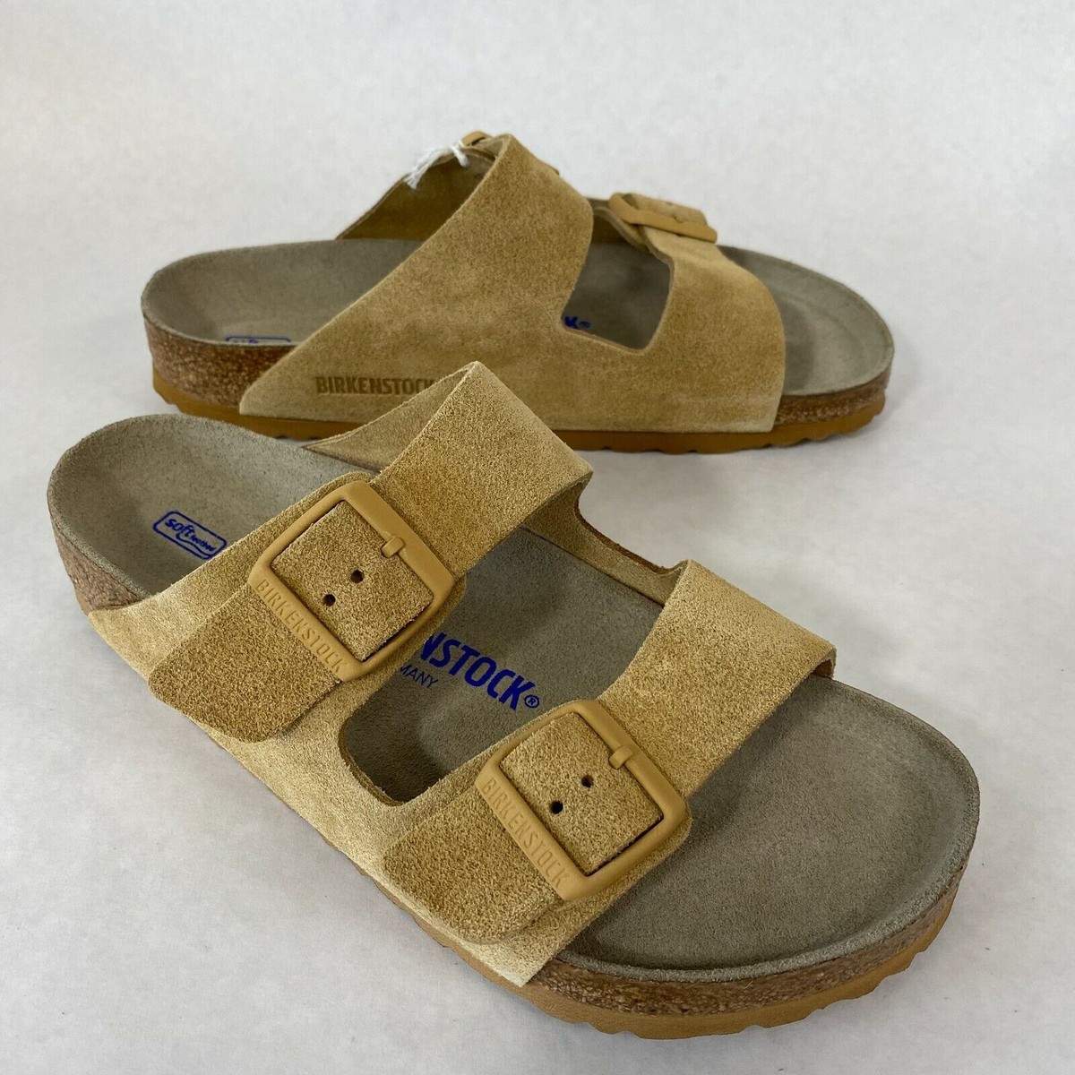 Birkenstock New w/ Box Arizona Latte Cream Suede Leather  display picture 1