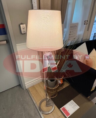 New IKEA NYFORS White Floor Lamp Nickel Plated White 168 cm (66
