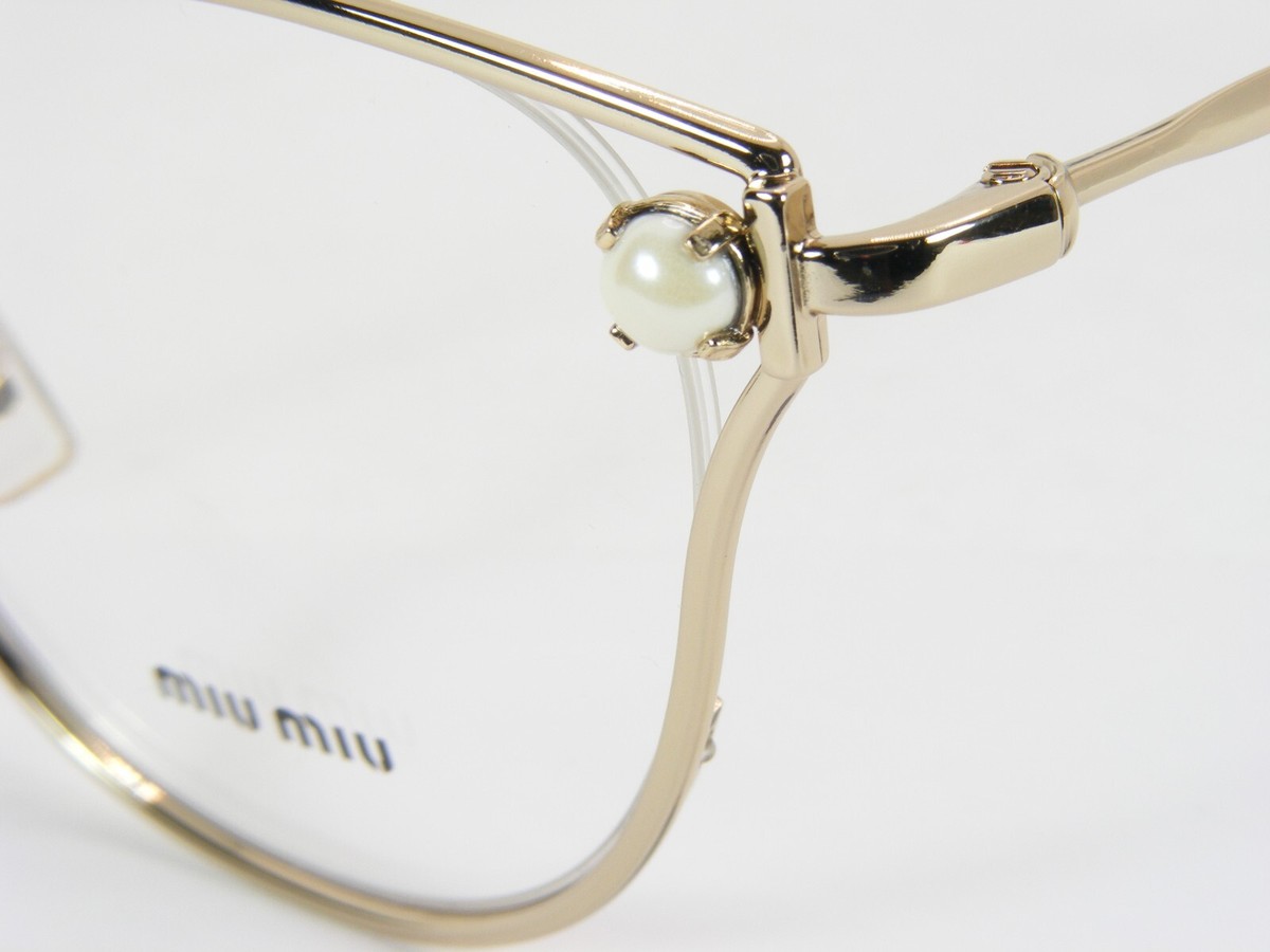 Miu Miu VMU 53Q ZVN-1O1 Pale Gold / Pearl UNIQUE EYEGLASSES 52-18