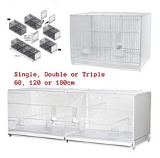 60 / 120 / 180cm Finch Canary Budgie Plastic Back Bird Breeding Cages in Options