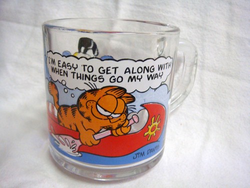 1978 GARFIELD CAT Anchor Hocking GLASS MUG McDonalds Promo - 第 1/5 張圖片