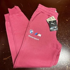 Puma Mens Dusty Orchid BMW Motorsport Essentials Fleece Sweatpants Size S M XXL