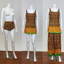 Rare Vintage 1960s Cole of California Original 3 Piece Bathing suit skirt top
