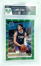 LaMelo Ball 2020-21 Panini Donruss Rated Rookie #202 Green Laser Holo HGA 9