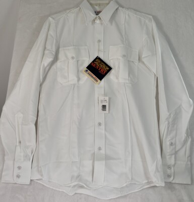 Horace Small Sentry Deluxe Shirt 15 35 Men s White Uniform Long Sleeve NEW