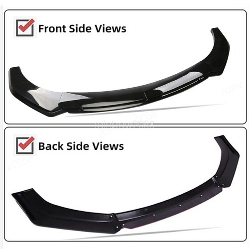 For Fiat Abarth 595 500 Hatchback Gloss Black Front Bumper Spoiler Lip Splitter - Picture 4 of 16