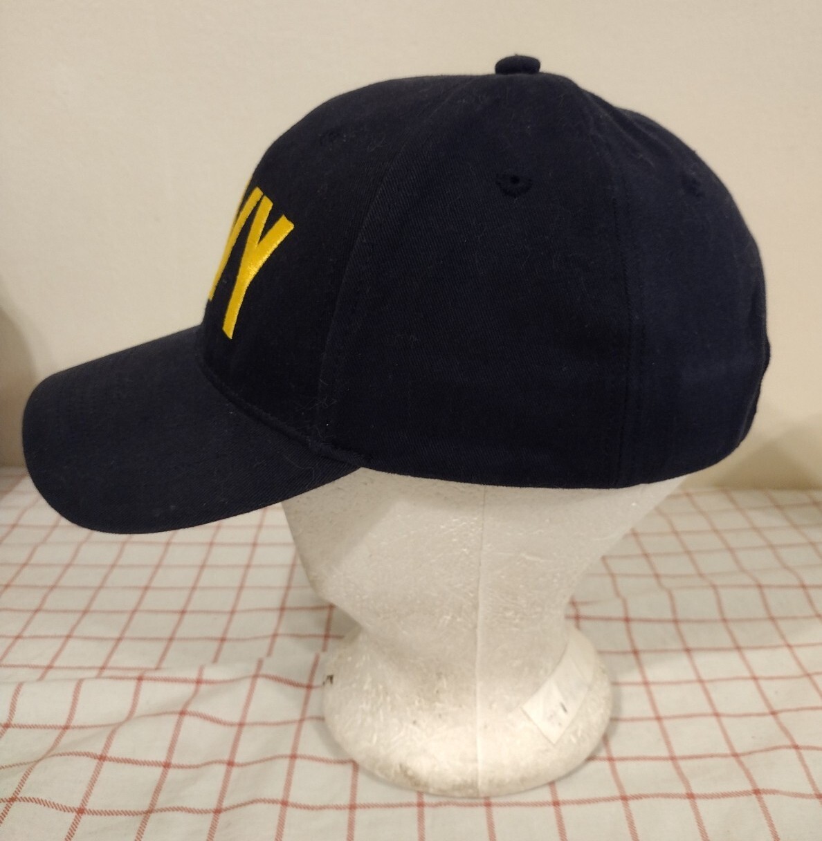 Navy Cap Hat Black Adjustable Strapback Embroider… - image 5