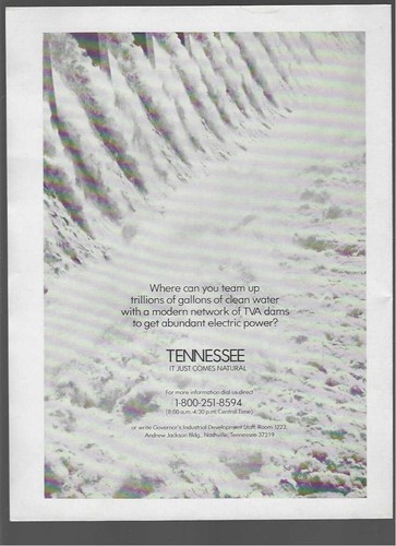 Tennessee Valley Authority TVA Governor's Industrial Development 1973 Vintage Ad