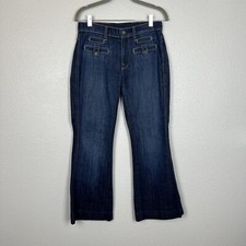 7 For All Mankind Jeans Size 27 Made in USA Blue Bootcut Mid Rise Stretch Denim