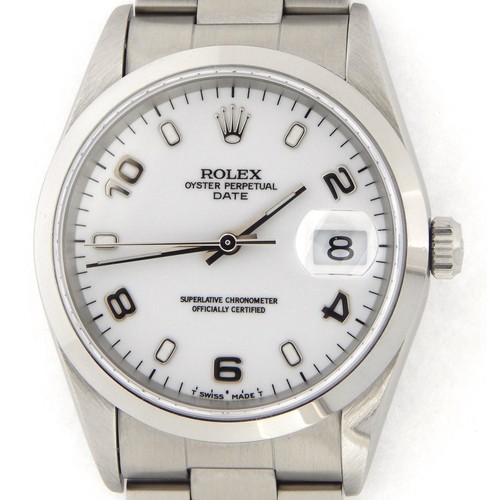 Mens Rolex Date Stainless Steel Watch 