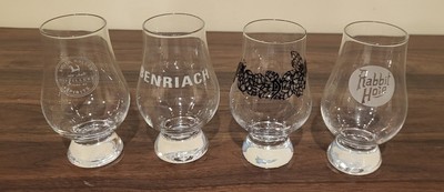 4 Nosing Tasting Glasses Whiskey Liquor Scotch Benriach Rabbit Hole 