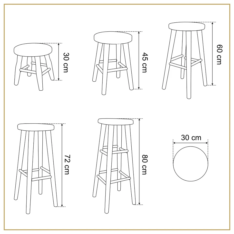 Barhocker Holz Buche Holzhocker massiv Barstuhl Stuhl 80 cm Neu - Bild 3 von 3