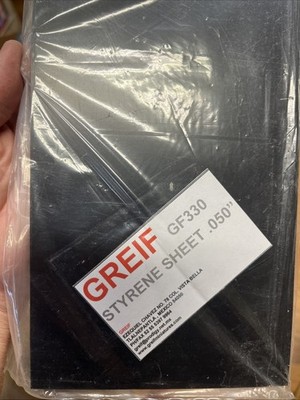 Greif 330 black Styrene sheet 0.050 ( thick)    8.5 x 5  inches LxW x 2 sheets