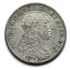 Naples Beautiful 120 Grain Plate 1816 Ferdinand IV Bourbon
