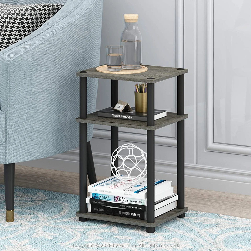 Just 3-Tier Turn-N-Tube End Table / Side Table / Night Stand / Bedside Table wit - Image 2 of 4