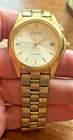 Vintage Mens Gold Tone Stainless SEIKO Kinetic Watch With Band