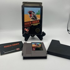 Mach Rider NES Box Manual Tested 5 Screw Hangtab Unpunched With Protective Case.