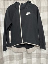 Nike Sportswear Black Full Zip Hoodie Women  s Large Fleece Cape Athletic Jacket