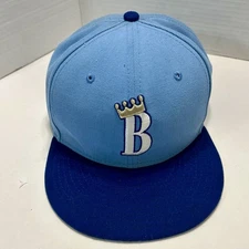 Burlington Royals Hat Cap Fitted 7 5/8 Light Blue Minor League Baseball New Era
