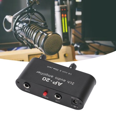 2 Channel Sound Amplifier Balanced 1/4in 6.35mm Gain Independent Adjustment S CB