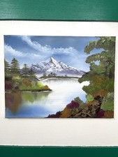 Signed Original Landscape Oil Painting Inspired by Bob Ross. 12x16 Inch Canvas