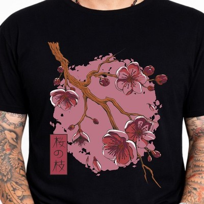 Cherry Blossom T-Shirt Japanese Sakura Floral Aesthetic Anime Nature Graphic Tee