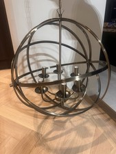 Orbit 6 Light Cage Frame Orb Brass Pendant Searchlight