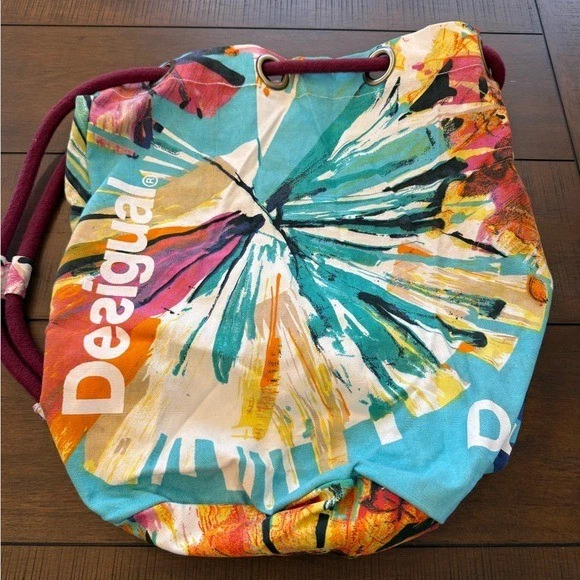 Желательный холст наплечная сумка стиль 104928 цвет всплеск шнурка сумка с короткими ручками унисекс - Изображение 4 из 4