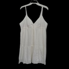 Womens Y2K Babydoll Eyelet Dress XL Preppy Cottage Coquette Dainty Indie Prairie