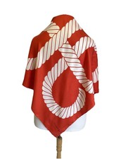 Y5 VTG Francoise Guerin Paris Silk Scarf Orange Red White Nautical Rope Square