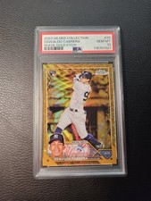 Oswaldo Cabrera 2023 Topps Gilded RC Rookie Wave Gold Etch /75 PSA 10 Yankees