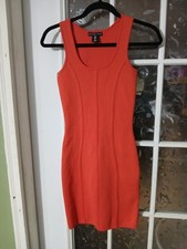 Sincerely Jules Womens Size Small Orange Stretch Knit Mini Bodycon Dress