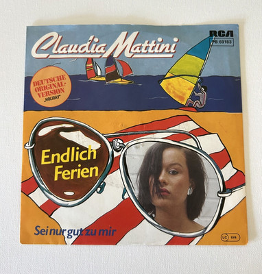 Claudia Mattini   Endlich Ferien - 7  Single Vinyl - VG+ - Rare / Selten