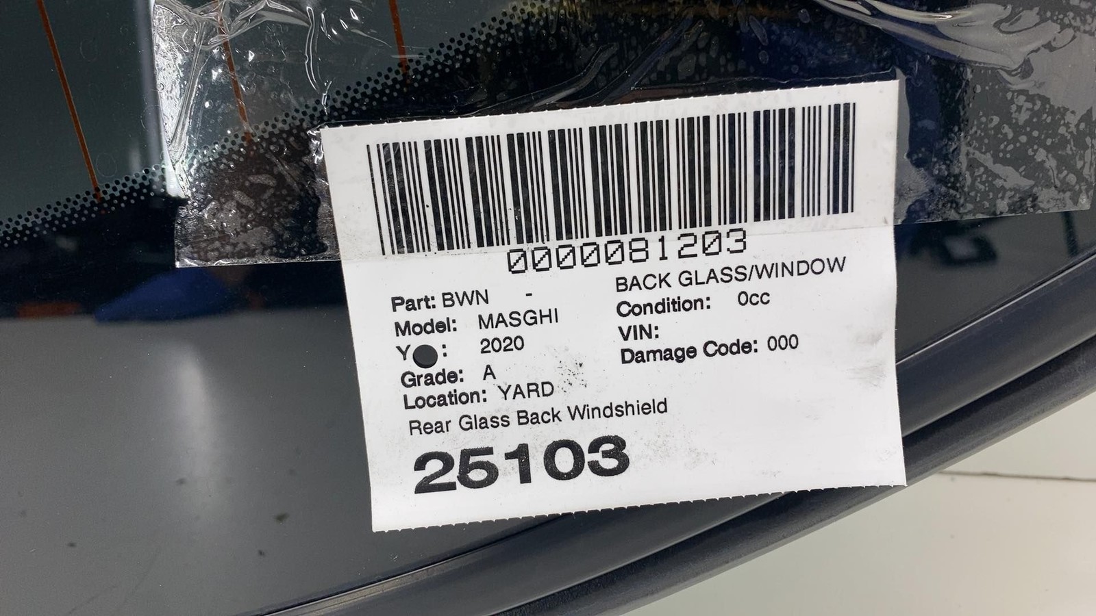 ⭕ 2014-2020 Maserati Ghibli Rear Back Windscreen Windshield Window Glass OEM