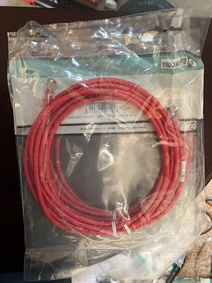 Panduit UTPCH10RDY CAT 5E Red UTP Patch Cable 10ft RJ45 - Image 2 of 2