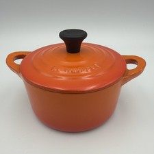 New Le Creuset Mini Cast Iron Dutch Oven 0.3 Quart Flame Orange