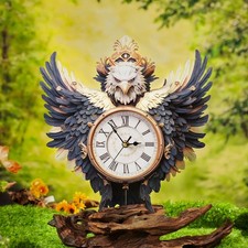 Eagle 3D Wooden Puzzle Wall Clock DIY Assembly Model Kit Vintage Wall Decor Gift