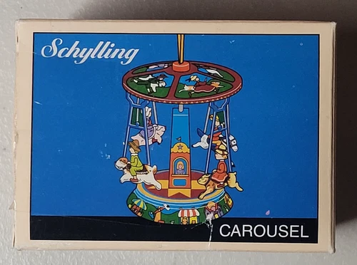 Vintage SCHYLLING CAROUSEL TIN TOY ORNAMENT Collector Series Orig Box Tag #ML155