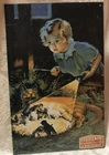 Vintage 1993 Eveready Flashlights &Batteries Tin Sign Ad 1993 Girl w/Cat/Kittens