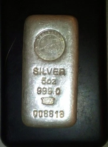 New Listing5 oz Silver Bar Very Rare Vintage Emirates Gold Serial Numbered Awesome EGO Bar