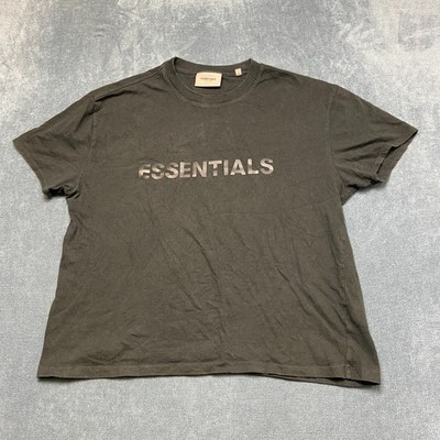 Fear Of God Essentials T Shirt Mens Small Black Cotton Crewneck Pullover Tee